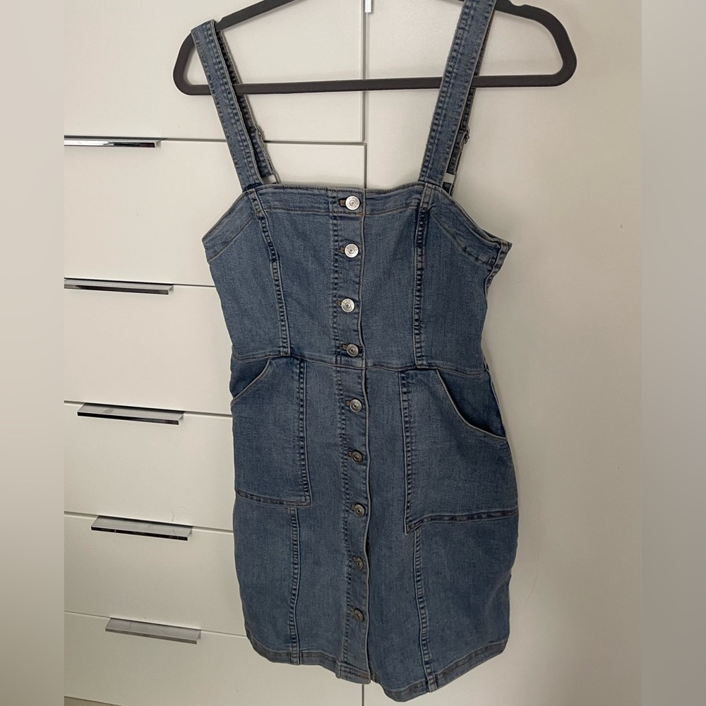 H&M Blue Denim Button Down Dress